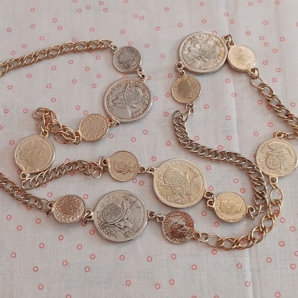 Gold Tone Korea Coin Chain Necklace - Picture 9 of 9